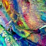 Pinturas rupestres del Collado de la Ginesa. Tratada con Dstretch