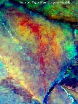 Pinturas rupestres del Collado de la Ginesa. Tratada con Dstretch