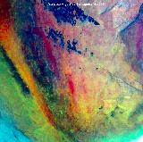 Pinturas rupestres del Collado de la Ginesa. Tratada con Dstretch