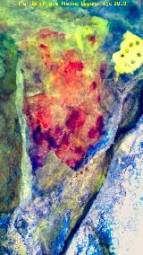 Pinturas rupestres de la Cueva de Río Frío. Tratada con Dstretch
