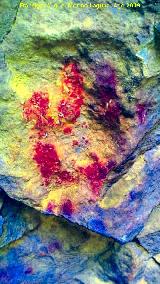 Pinturas rupestres de la Cueva de Río Frío. Tratada con Dstretch
