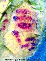 Pinturas rupestres de la Cueva de Río Frío. Tratada con Dstretch