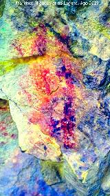 Pinturas rupestres de la Cueva de Río Frío. Tratada con Dstretch