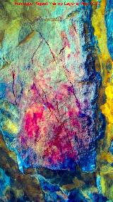 Pinturas rupestres de la Cueva de Río Frío. Tratada con Dstretch