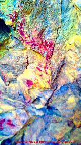 Pinturas rupestres de la Cueva de Río Frío. Tratada con Dstretch