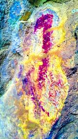 Pinturas rupestres de la Cueva de Río Frío. Tratada con Dstretch