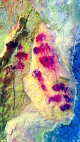 Pinturas rupestres de la Cueva de Río Frío. Tratada con Dstretch