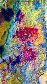 Pinturas rupestres de la Cueva de Río Frío. Tratada con Dstretch