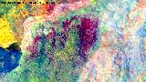 Pinturas rupestres de la Cueva de Río Frío. Tratada con Dstretch