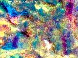 Pinturas rupestres de la Cueva de Río Frío. Tratada con Dstretch