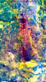 Pinturas rupestres de la Cueva de Río Frío. Tratada con Dstretch