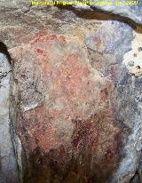 Pinturas rupestres de la Cueva de Río Frío. Manchas de color rojo