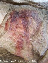 Pinturas rupestres de la Cueva de Río Frío. Antropomorfo en forma de T