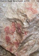 Pinturas rupestres de la Cueva de Río Frío. Mano en positivo de cuatro dedos