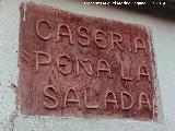 Casería Peña la Salada. Placa
