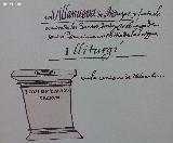 Ermita de San Ildefonso. Dibujo con inscripción de Ximena Jurado siglo XVII