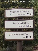 Puerto del Tejo. Cartel en la Casa Forestal El Sacejo