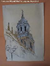 Catedral de Jaén. Torre Sin Campanas. Dibujo de Juan Manuel García Montejo