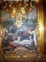 Basílica de San Ildefonso. Retablo de San Antonio Abad. Detalle
