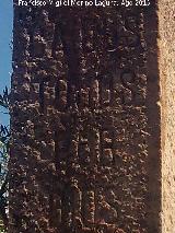 Cruz de la Vega Cañave. Inscripción del pilar
