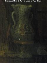 Pedro Rodríguez de la Torre. Jarrón con la Virgen de la Cabeza del cuadro ¿Alcanzará?. Pedro Rodríguez de la Torre 1878. Museo Provincial de Jaén