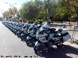 Plaza de Andalucía. Motos de la Guardia Civil estacionadas por la Vuelta Ciclista a España