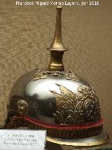 Alfonso XIII de España. Casco de Lanceros de Farnesio. Exposición Palacio Villardompardo - Jaén