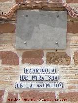 Iglesia de la Asunción. Placa y azulejos