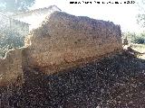 Cortijo de los Baños. Muro de adove