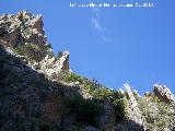 Cañón del Quiebrajano. Estratos de caliza verticales