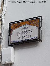 Placa Calle Puerta de Jaén. Placa