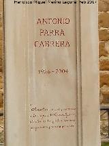 Monumento a Antonio Parra Cabrera. Inscripción