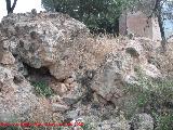 Castillo de Peñolite. Restos de tapial procedentes de la torre semiderruida