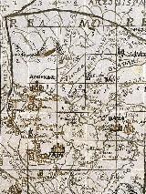 Río Jándula. Mapa de 1641