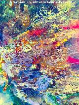 Pinturas rupestres del Abrigo del Guadal�n II. Tratada con Dstretch