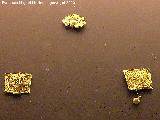 Oppidum de Giribaile. Plaquitas de oro ibéricas procedentes posiblemente de una diadema. Finales siglo VII a.C. Museo Provincial