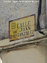 Calle Juan Ruiz Gonz�lez. Placa