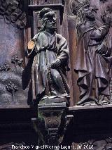 Catedral de Jaén. Coro. Creación del firmamento y los peces. Figura de la izquierda