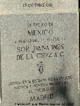 Monumento a Sor Juana Inés de la Cruz. Inscripción