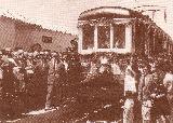 Estación de Ibros. Foto antigua. Bendición de la estación