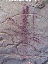 Pinturas rupestres del Abrigo del Rajón. Cruz inferior