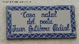 Casa de Juan Gutiérrez Padial. Placa