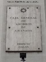 Edificio Coln. Placa