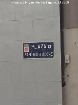 Plaza de San Bartolom. Placa