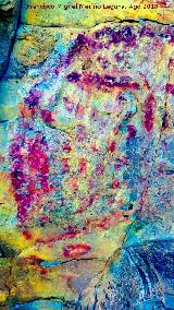 Pinturas rupestres de la Raspa de Piedra Redonda III. Tratada con Dstretch