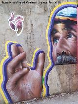 Grafiti de la Esposa del Minero y el Minero de la Cruz. 