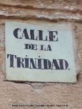 Calle de la Trinidad. Placa antigua