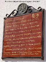 Placa de los Primeros Emigrantes de Bail�n al Nuevo Mundo. Placa