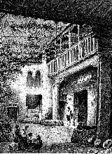 Albaicín. Casa árabe en el Albaicín. Dibujo de F. J. Parcerisa 1850