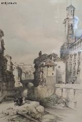 Carrera del Darro. Dibujo antiguo. Casa de los Tiros